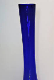 Tall Cobalt Blue Swedish Glass Vase