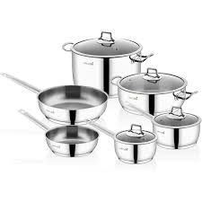 stainless steel assorted cookware set