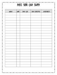 Bathroom Sign Out Sheet Google Search Sign Out Sheet