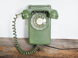 Vintage Green Rotary Dial Wall Phone