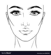 beautiful woman portrait face chart