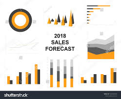 Illustration Word 2018 Sales Forecast Graph Stock