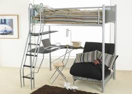 Loft bed that features an entire study room underneath! Functional Teen Room Furniture Ideas Metal Bunk Bed And Desk Combo