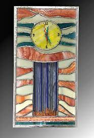 Wave Pendulum Stained Glass Wall Clock