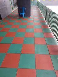 playground rubber flooring tile size