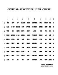 Free Scavenger Hunt Chart