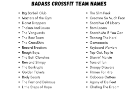 bad names ideas for your crossfit team