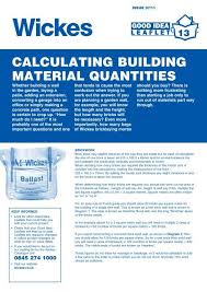 calculating building material