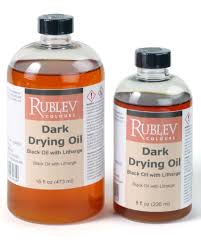 dark drying black oil