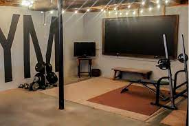 Home Gym In An Unfinished Basement