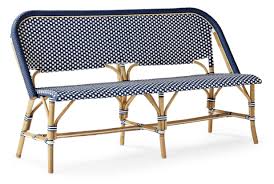 Outdoor French Bistro Rattan Bench