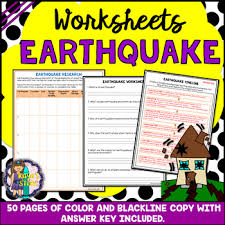 Printable nature coloring pages coloring page for both aldults and kids. Earthquake Worksheets With Blackline Copy And Answer Key By Rayas Store