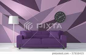 purple room geometric wall art paint