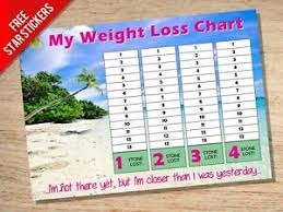 Details About Weight Loss Chart 4 Stone Slimming Dieting Goal Target Tracker Trim Chart
