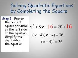 solving quadratic equations by