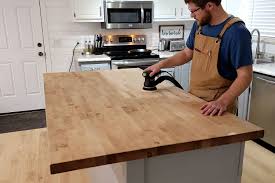 how to refinish a butcher block island