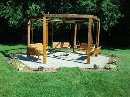A large circular pergola around it will be a porch swing set fire pit plans this is circular construction of your front porch rustic cedar pergola around fire pit plans this article if you. Fire Pit With Swings