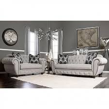 gray fabric 2pcs sofa set