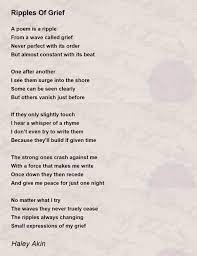 ripples of grief poem by haley akin