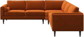 Amber Velvet Symmetrical Corner Sofa In