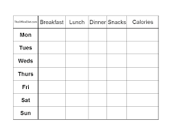 Printable Food Diary Calorie Keeper Journal Template