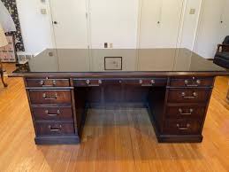 Office Desk With Tinted Glass Top