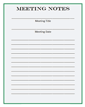 Printable Meeting Notes Forms