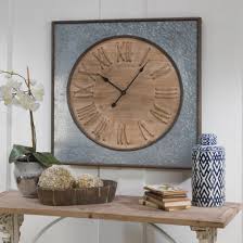Rustic Wood Wall Clock With Galvanized