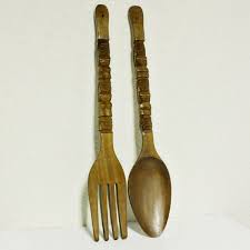 Vintage Wall Decor Fork And Spoon Wood