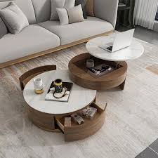 Modern Round Coffee Table With Lift Top