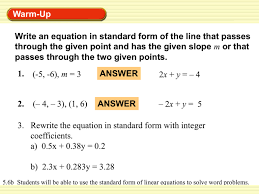 Word Problems With Standard Form Pms Math