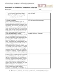 In this declaration of independence worksheet, students read excerpts of the document and paraphrase them. Declaration Of Independence Lesson Plans Worksheets Lesson Planet