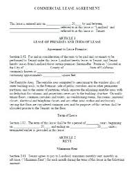 Com Lease Agreement Template And Unique Commercial Property