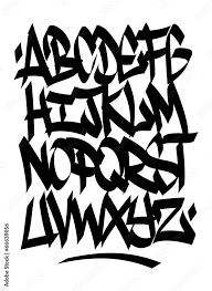 hand written graffiti font alphabet