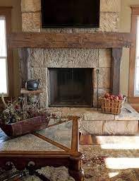 Wood Beam Fireplace Mantel Shelf