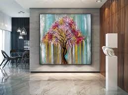 Tree Textured Abstract Painting Large