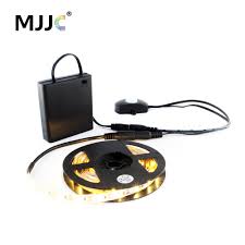 Led Light Strip Battery Powered 50cm 1m 2m Led Tape Battery Operated Pir Motion Sensor Activated Under Bed Night Stripe Lamp Led Tape Led Light Striplight Strip Aliexpress