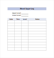Monthly Blood Sugar Log Template Business
