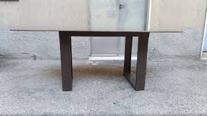 dining table with iron plate base and