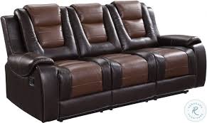 dark brown double reclining sofa