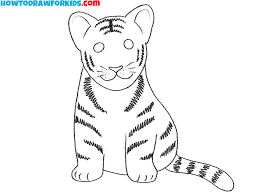how to draw a white tiger easy