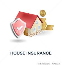 House Insurance Icon 3d Ilration