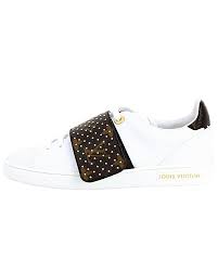 Louis Vuitton Louis Vuitton Front Row Line Sneakers 351 2 Monogram Studs Calf Leather White Brown Women New