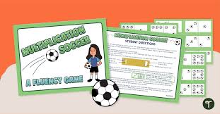 multiplication soccer fluency card