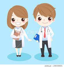 cute cartoon doctors stock