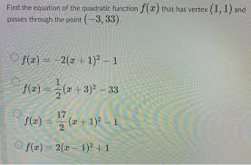 equation of the quadratic function f