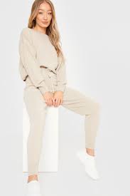 Shop women's loungewear & comfy clothes at aerie to find all the loungewear, sleepwear, and comfy clothes you need! Stone Slash Neck Knitted Loungewear Set In The Style Usa