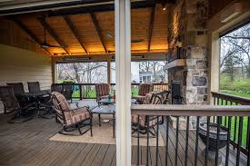 Screen Room With Deck And Fireplace