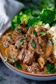 slow cooked steak diane cerole