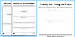 Download Newspaper Report Planning Templates Newspaper Report Top